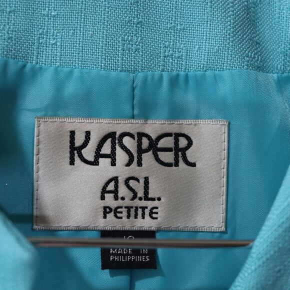 Kasper Vintage Blue Skirt Suit 10 - Picture 8 of 16